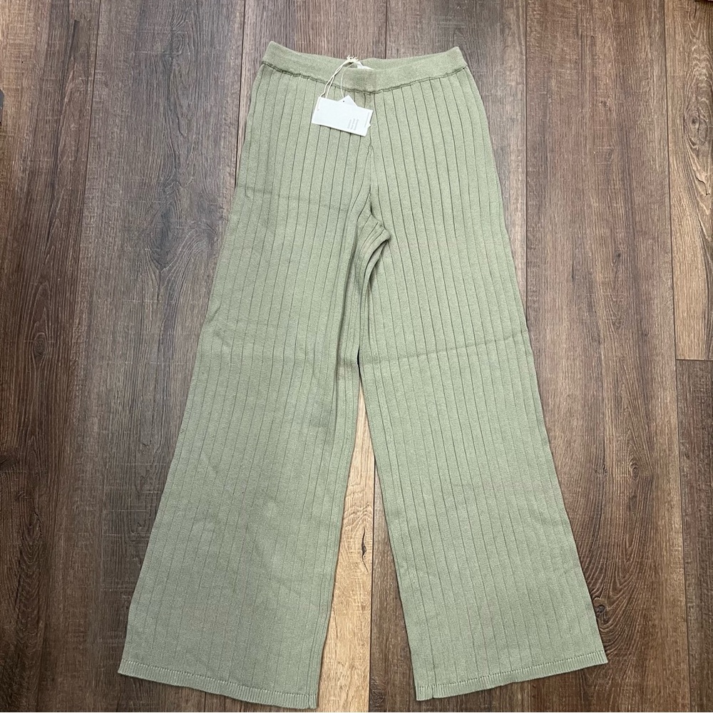 New Haven cotton lounge pants green knit